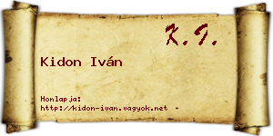 Kidon Iván névjegykártya