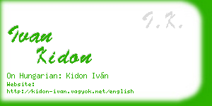 ivan kidon business card